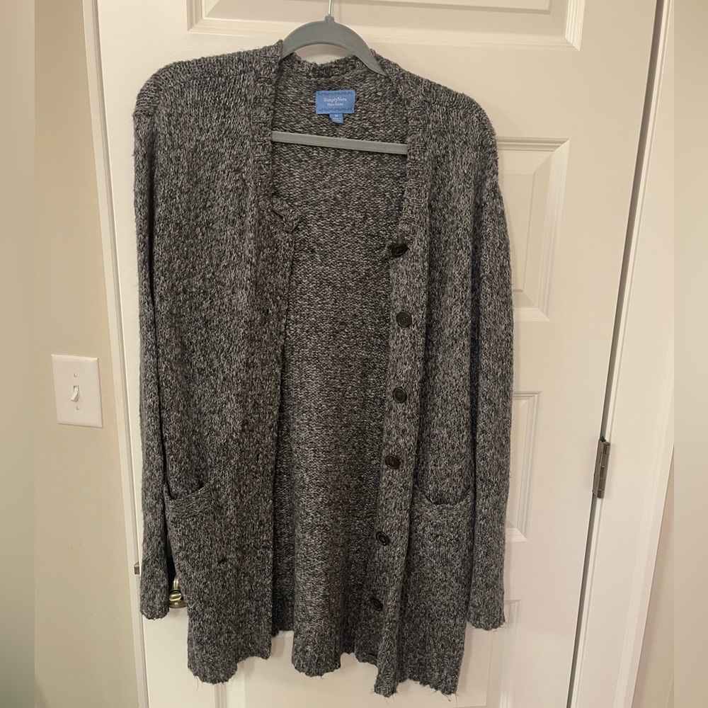 Vera Wang grey cardigan.